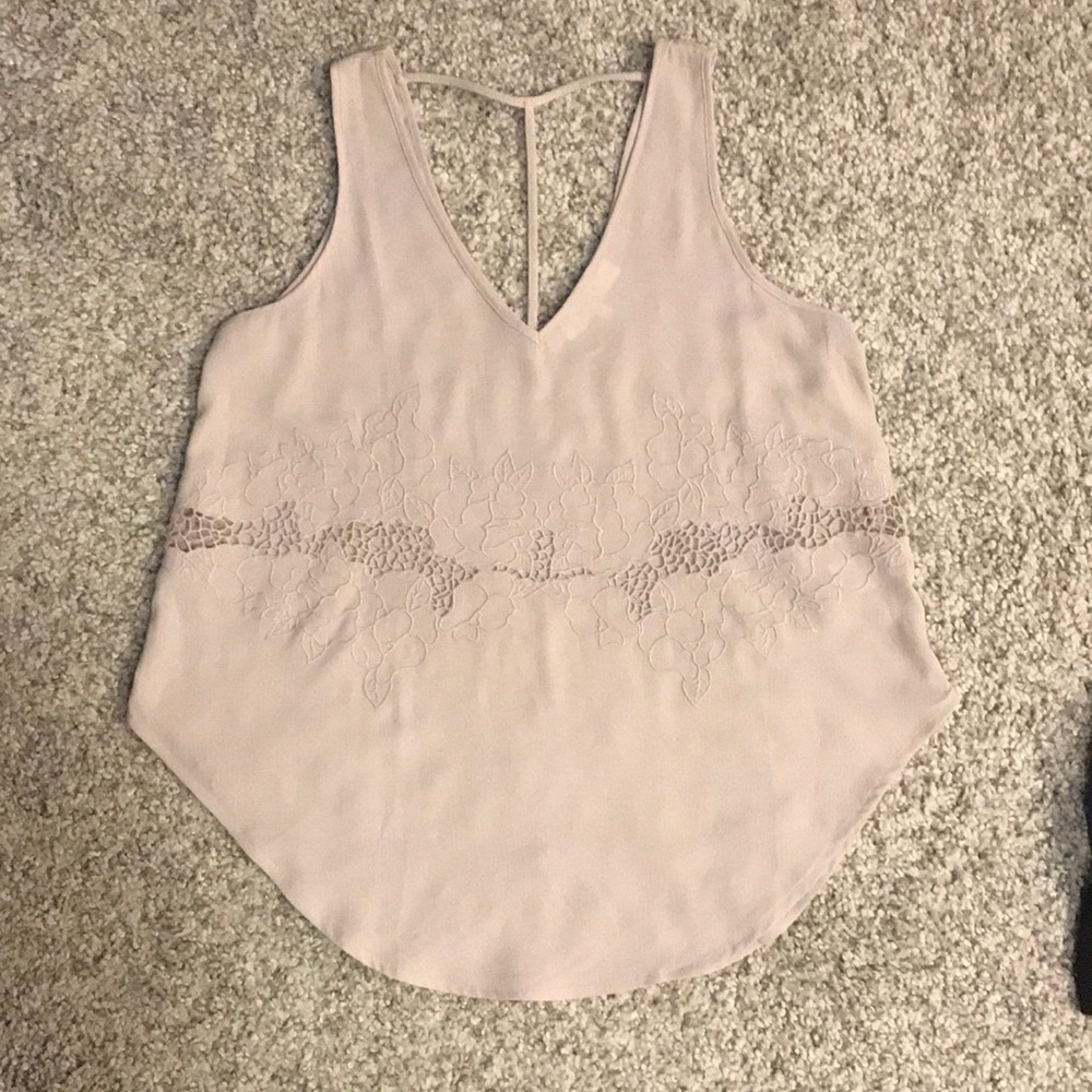 Dressy tank top with flower cutout